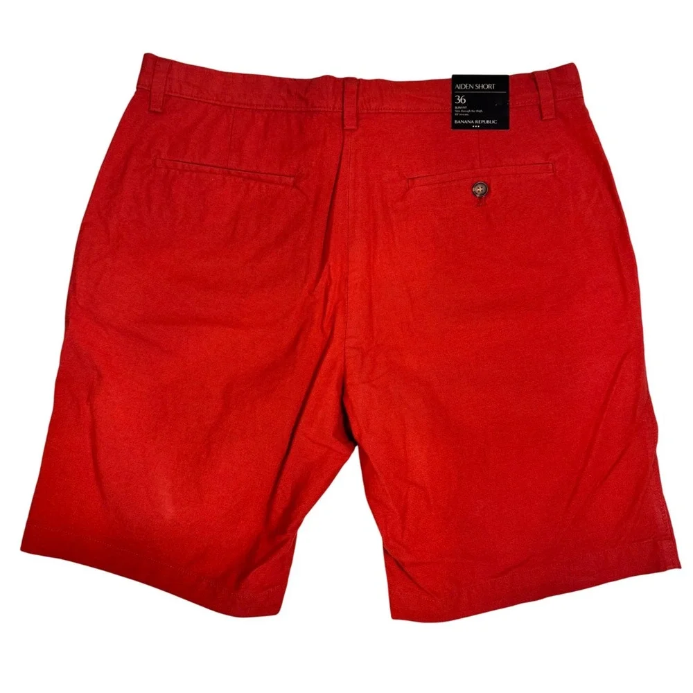 Banana Republic Aiden Shorts 36 Red‎ Slim Fit 10